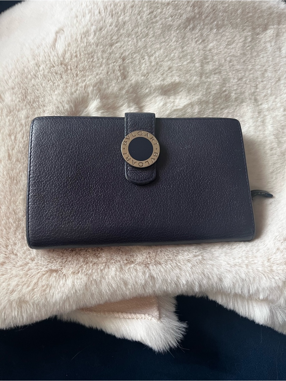 BVLGARI B. Zero navy full grain leather continental wallet